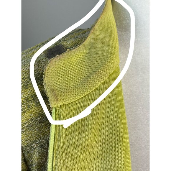 Ming Wang Women's Blazer Jacket Size L Yellow Green Textured Knit Button/Zip - Picture 6 of 11